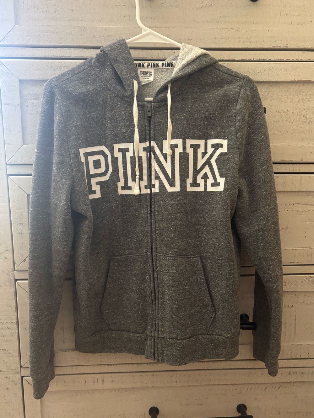 PINK Victoria's Secret Grey Zip-Up Hoodie